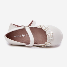 EVento Ballerine per bambini con fiori bianchi bianco 1