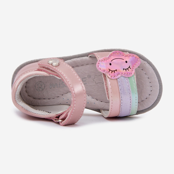 EVento Sandali per bambini fissati con velcro rosa 1