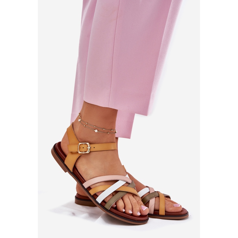 Sandali femminili con Sergio Leone SK090H Strisce oscillanti gialle giallo 1