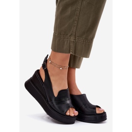 ARTIKER Sandali in pelle femminile per ancoraggio Artker 52C0484 Nero 1