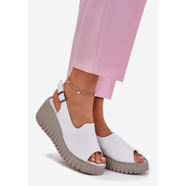 ARTIKER Sandali da donna realizzati in pelle naturale per un cuneo artker 54c0786 bianco 1