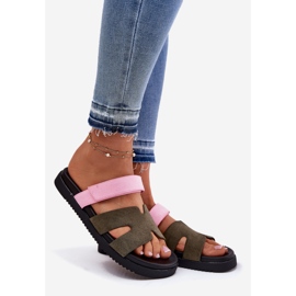 Infradito da donna con Vinceza 17401 Velcro rosa rosa verde 1