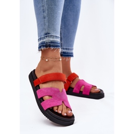 Infradito da donna con Vinceza 17401 Veluosia Fuchsia rosa 2