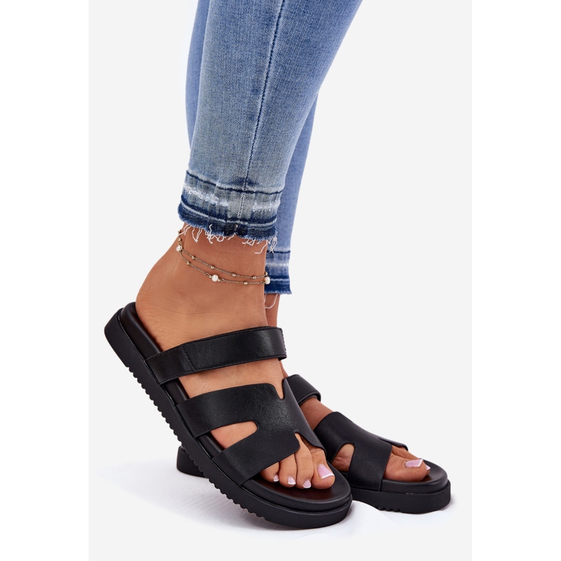 Infradito da donna con Vinceza 17401 Velcro nero 1