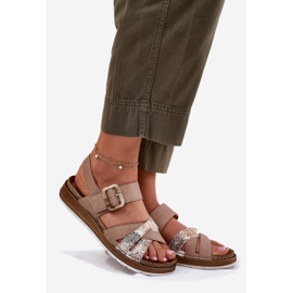 Sandali femminili con inblu gs000056 beige 1