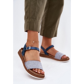 Sandali femminili con una treccia sulla barra blu Inblu GS000050 2
