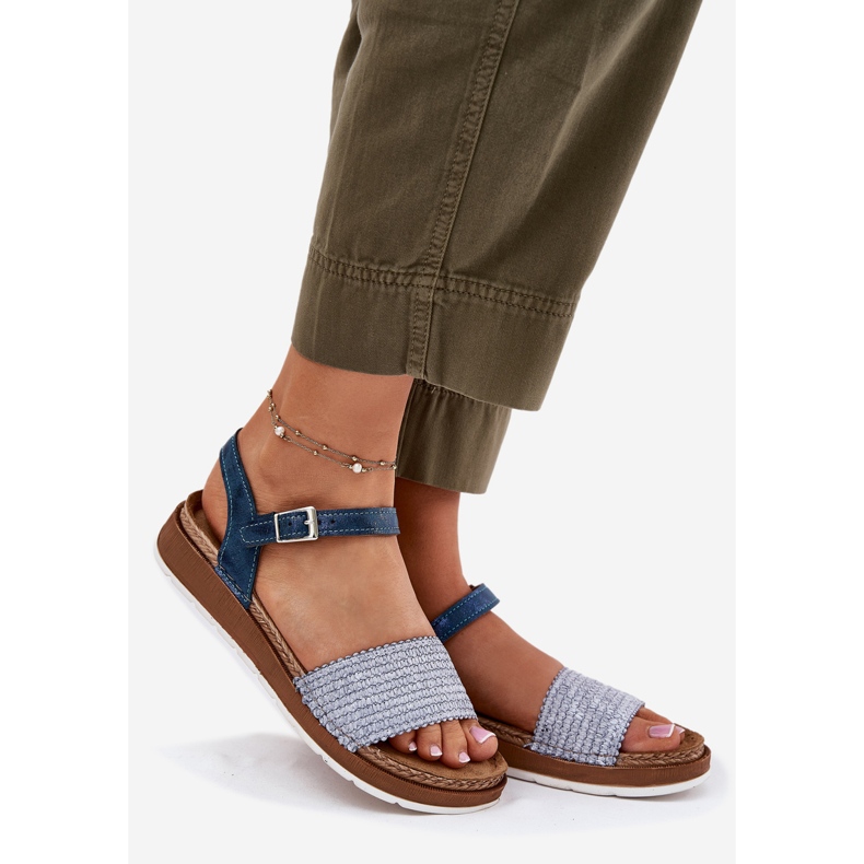 Sandali femminili con una treccia sulla barra blu Inblu GS000050 1