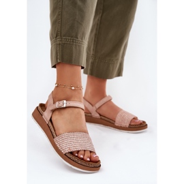 Sandali femminili con treccia sulla cintura rosa Inblu GS000050 2