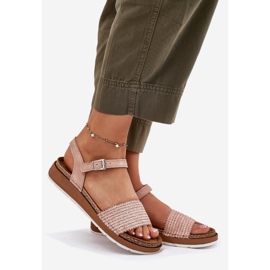 Sandali femminili con treccia sulla cintura rosa Inblu GS000050 1