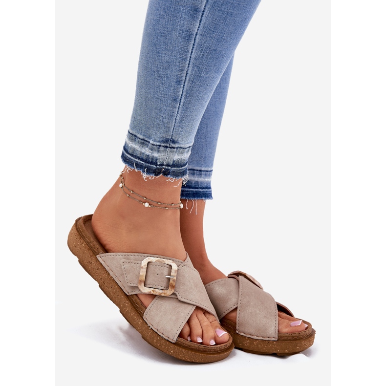 Infradito da donna con inblu ED000025 beige 1