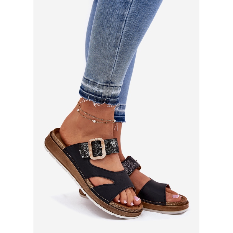 Flip da donna leggero con fibbia nera inblu GS000055 nero 1