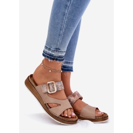 Flip flip di donne leggere con inblu GS000055 beige 1