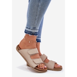 Pantofole in pelle da donna inblu aa0005g beige 1