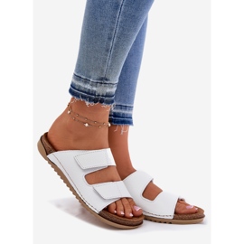 Pantofole in pelle da donna inblu aa0005gu bianco 1