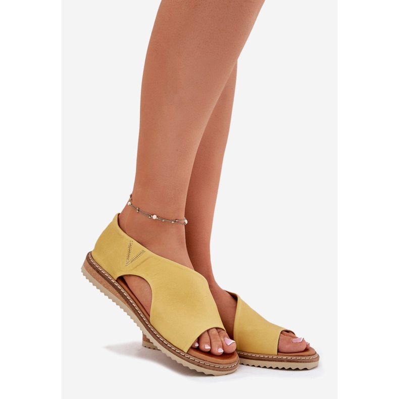 Sandali in pelle femminile artiker 46c1015 giallo 1