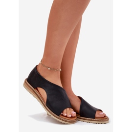 Sandali in pelle femminile artiker 46c1016 nero 1