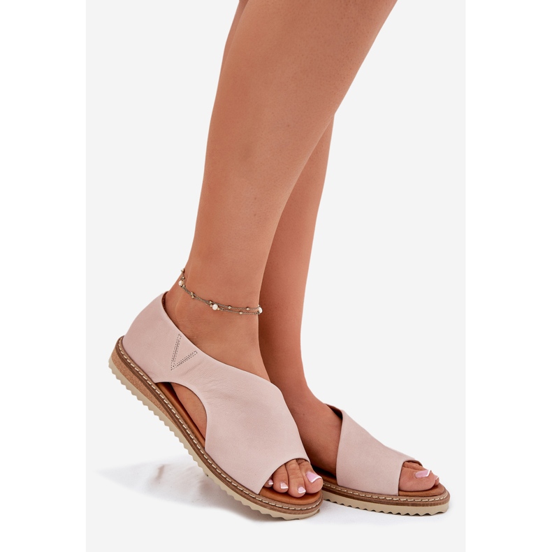 Sandali in pelle da donna artiker 46c1018 rosa chiaro 1