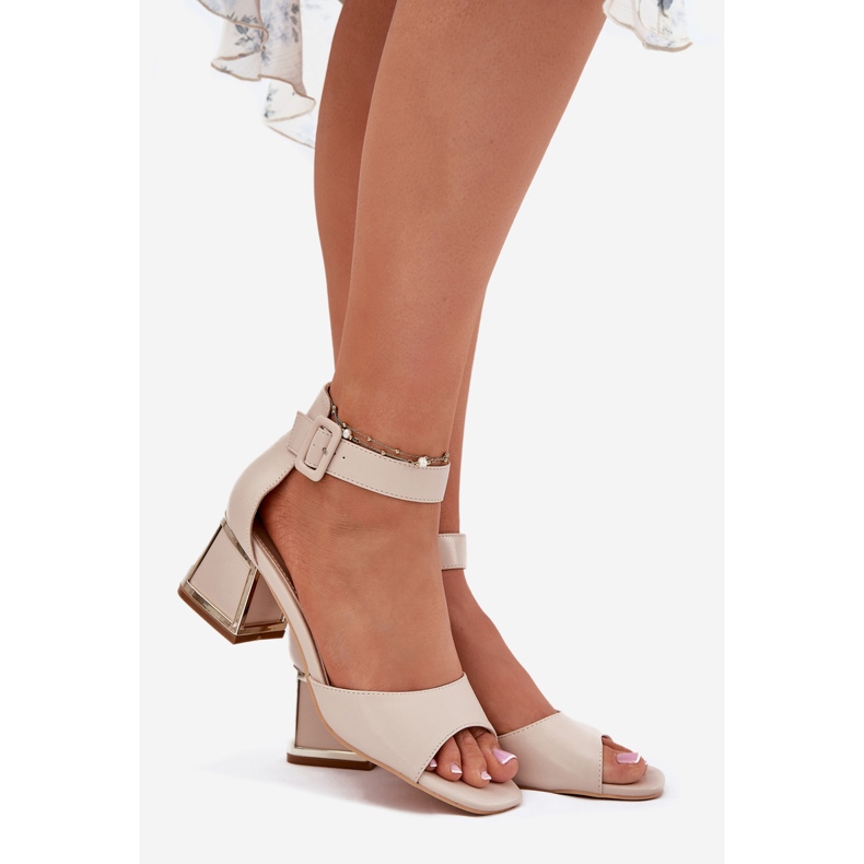 EVento Sandali Da Donna Su Un Tacco Alto, Beige 1