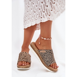 Leopardo delle infradito da donna marrone 2