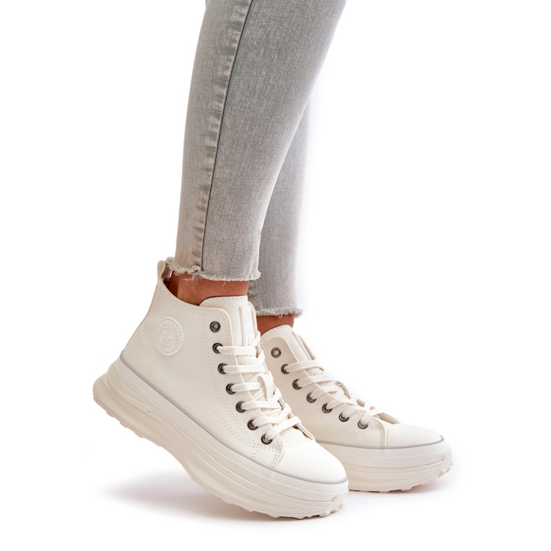 Sneaker femminili sulla piattaforma Big Star OO274064 Piattaforma bianca bianco 1