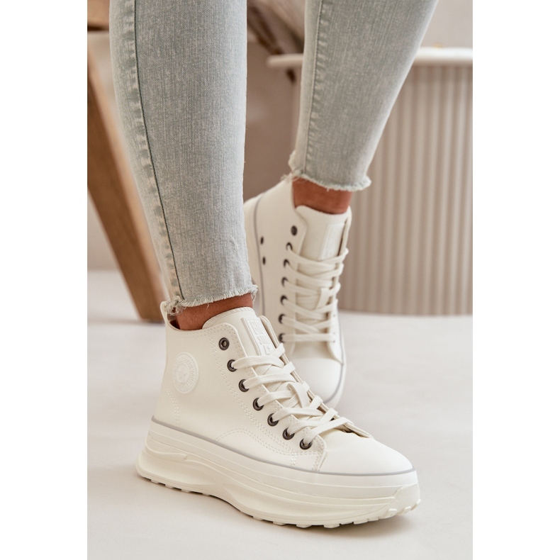 Sneaker femminili sulla piattaforma Big Star OO274064 Piattaforma bianca 3