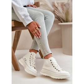 Sneaker femminili sulla piattaforma Big Star OO274064 Piattaforma bianca 4