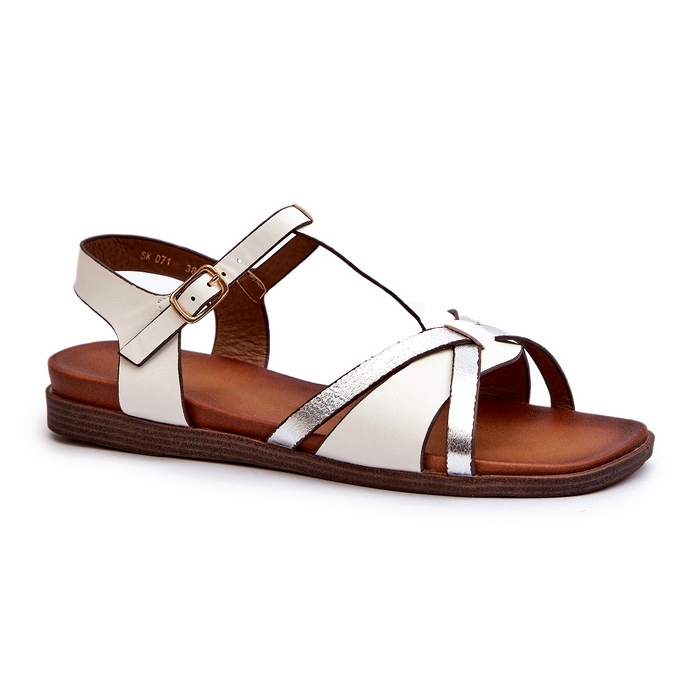 Sandali Bassi da Donna In Eco Pelle Sergio Leone SK071H Bianco bianca 1