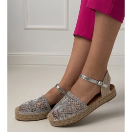 Sandali d'argento openwork espadrilles 1