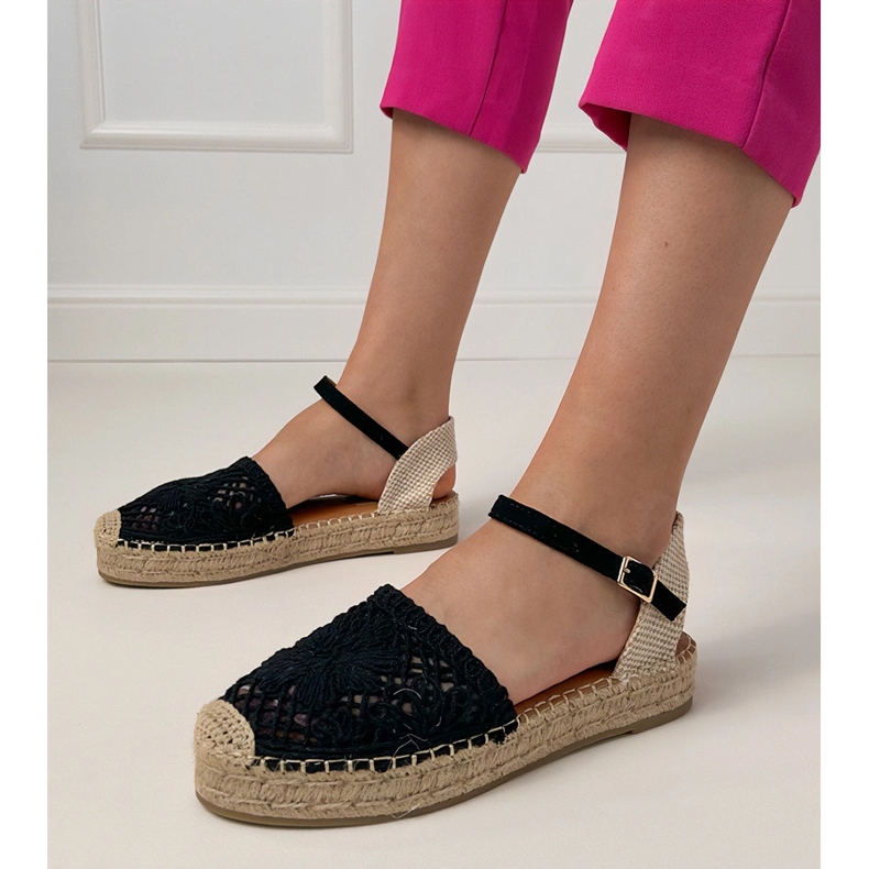 Sandali aperti di espadrille neri nero 1