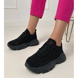 Sneakers Openwork Black sulla piattaforma nero 1