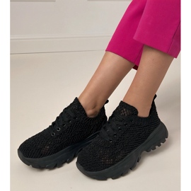 Sneakers Openwork Black sulla piattaforma nero 2