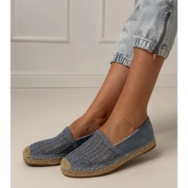 Blue Openwork Espadrilles sulla piattaforma 2