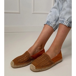 Brown Openwork espadrilles sulla piattaforma marrone 2