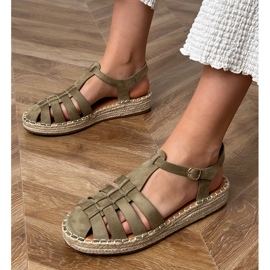 Green Sandals Espadrilles Gladiator di Ekozamszu verde 1