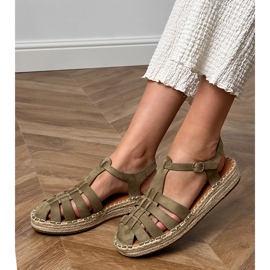 Green Sandals Espadrilles Gladiator di Ekozamszu verde 2