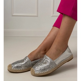 Silver Openwork Espadrilles sulla piattaforma argento 2