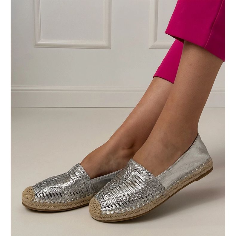 Silver Openwork Espadrilles sulla piattaforma d'argento 2