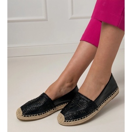 Black Openwork espadrilles sulla piattaforma nero 1