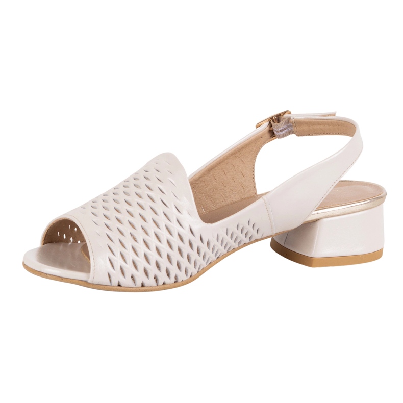 Olivier Sandali in pelle aperta da donna N1871 ECRU beige 1