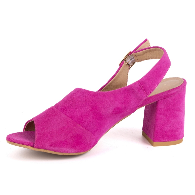 Olivier Tacchi alti femminili N1818 sandali fatti in pelle di pelle in pelle scamosciata naturale fucsia rosa 1