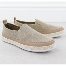 Scarpe da uomo Espadrilles ha fatto scivolare Kaki Nowacki 0017-T beige 1