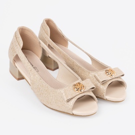 Goodin Scarpe dorate con le dita nude d'oro 2