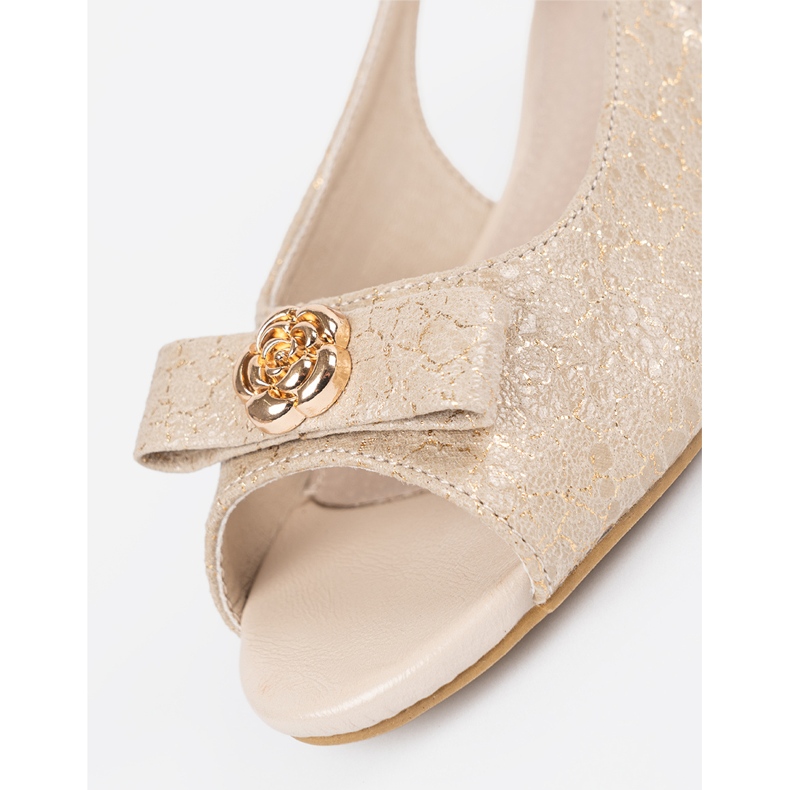 Goodin Scarpe dorate con le dita nude d'oro 1