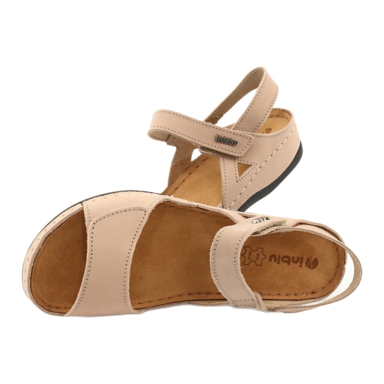Sandali in pelle femminile inblu 158d102 beige 5