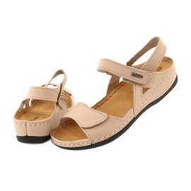 Sandali in pelle femminile inblu 158d102 beige 4