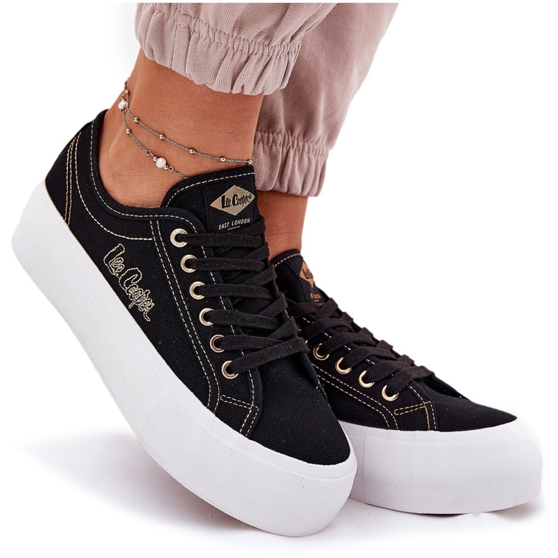 Sneaker materiali da donna sulla piattaforma Lee Cooper LCW-25-31-3431L nero 5