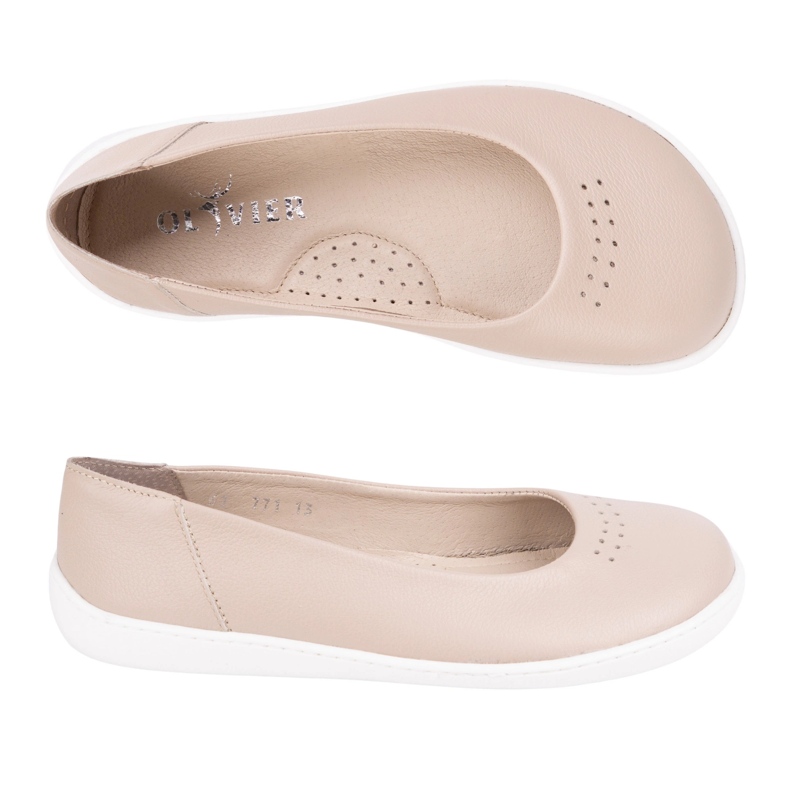 Olivier Le pompe minimaliste femminili a piedi nutrite sono sfilate 1771pol mini beige 1