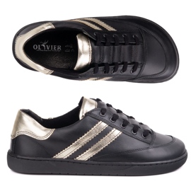Sneaker Kaia Olivier da donna a piedi nudi - scarpe in pelle nera nero 1