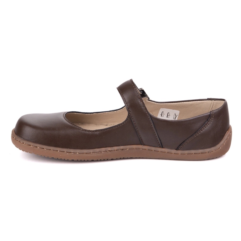 Barefoot Women's Ballerinas Olivier 1286 - Scarpe in pelle con fibbia marrone 1
