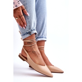 Ballerine nude legate all'eco-parte femminile beige 2